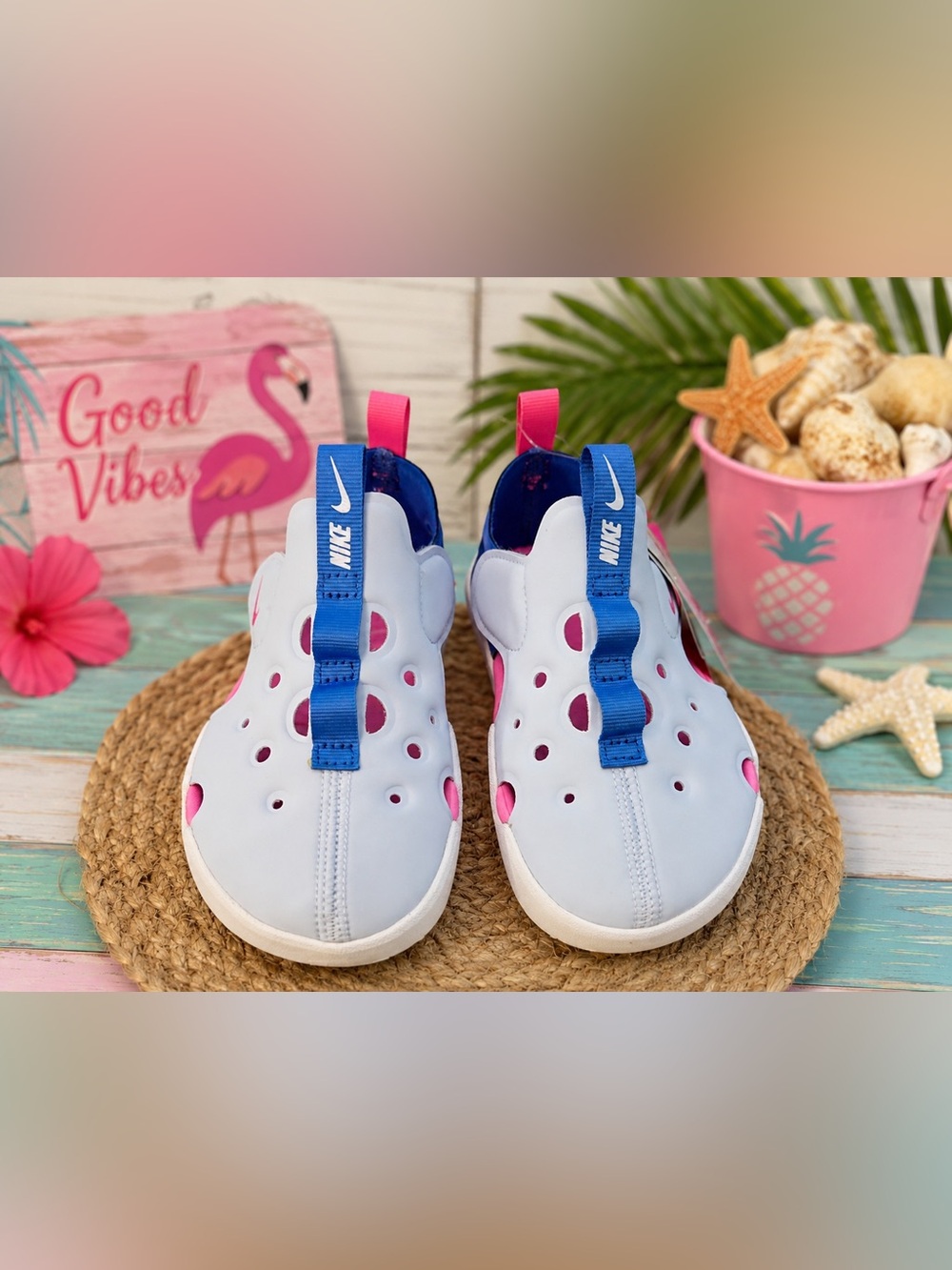 Nike Kids Sunray Protect 2 Water Shoes Blue Pink White Size 8C New in Box